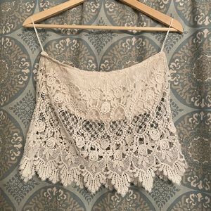 White Lace Tube Crop Top